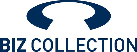Print - Alice Clothing Biz Collection logo featuring a dark blue abstract arc above the text'BIZ COLLECTION'