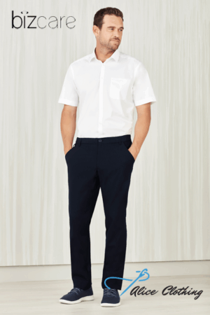 CL958ML Biz Care Mens Comfort Waist Flat Front Pant