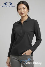 Biz Collection Womens Crew Long Sleeve Polo - P400LL