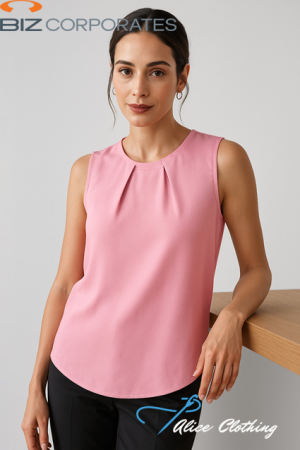 RB973LN Womens Estelle Sleeveless Pleat Detail Blouse - Alice Clothing RB973LN Womens Estelle Sleeveless Pleat Detail Blouse
