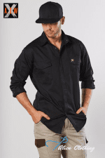 WT10 AIW MENS STRETCH WORK SHIRT WITH 2 FRONT FLAP POCKETS