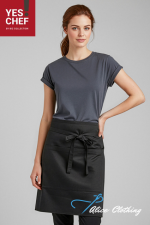 YesChef Short Waisted Black Apron BA94