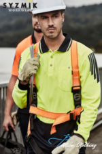 ZH310 Syzmik Mens HiVis Flux Long Sleeve Polo