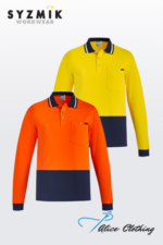 ZH430 Syzmik Mens Hi Vis Cotton Long Sleeve Polo