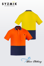 ZH435 Syzmik Mens Hi Vis Cotton Short Sleeve Polo