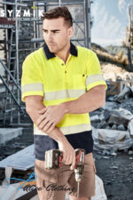 ZH535 Syzmik HiVis Segmented Tape Short Sleeve Polo