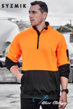 ZT476 Syzmik Unisex HiVis Half Zip 320G Fleece Pullover OB