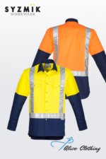 ZW124 Syzmik Mens Industrial Long Sleeve Shirt Shoulder Taped