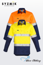 ZW550 Syzmik Mens Closed Front Long Sleeve Shirt Hoop Taped