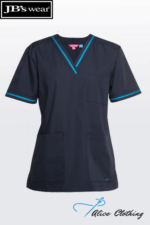 4SCT1 JBs Ladies Contrast Scrubs Top