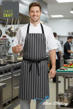 CA005 Chefscraft Full Bib Café Stripe Apron