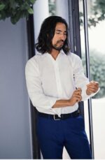 Green Bow 01 Mens Shirt in white