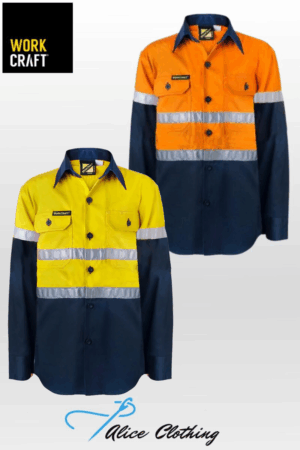 WSK125 Kids Lightweight LS 2 Tone Reflective Drill Shirt