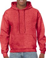 18500 Adult Hooded Sweatshirt Heather Sport Scarlet Red