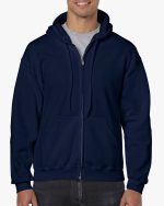 18600 Adult Full Zip Hooded Sweatshirt Navy