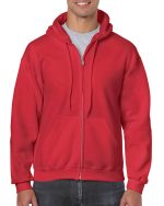 18600 Adult Full Zip Hooded Sweatshirt Red