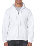 18600 Adult Full Zip Hooded Sweatshirt White