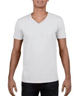 64V00 Adult V Neck T Shirt White