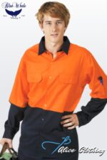 C81 Blue Whale HiVis 155g Cotton Twill LS Shirt