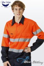 C93 Blue Whale HiVis D+N Cotton Twill LS Shirt 190g