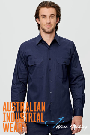 WT04 AIW Cotton Drill Long Sleeve Work Shirt