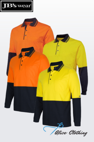 6CPHL JB's Hi Vis L/S Cotton Polo