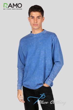 T227LS RAMO Mens/Unisex Stone Wash L/S Tee