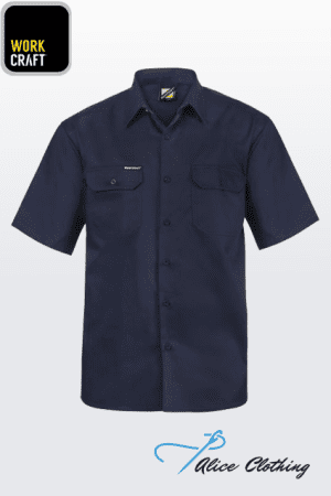 WS3021 Work Craft Cotton Drill Short Sleeve Shirt