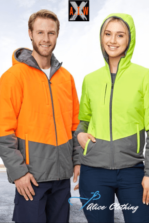 SW80 Hi Vis Modern Styling Hooded Puffer Jacket
