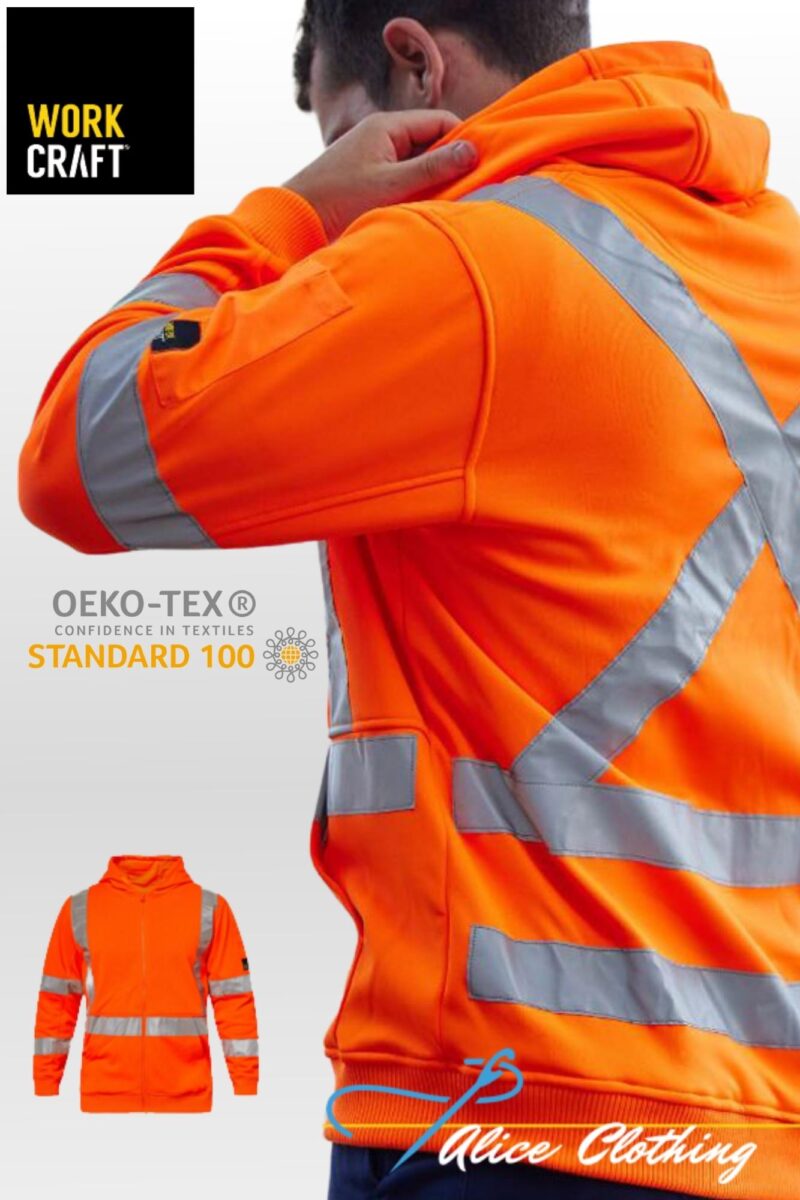 WT8016 HiVis Zip Reflective X Back Hoodie