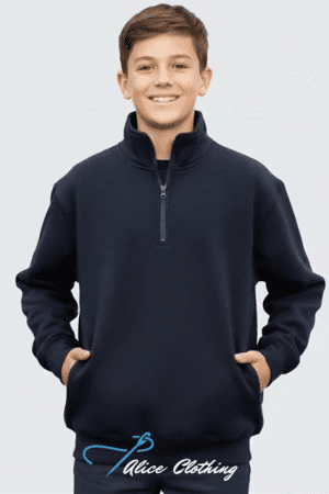 Winning Spirit FL02Y Kids Half Zip Collar Fleece Sweat