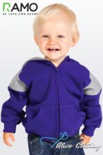 F335ZZ RAMO 320g Babies Shoulder Contrast Panel Zip Hoodies