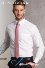 M7100L - Mens Self Stripe Long Sleeve Shirt