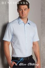 M7100S - Mens Self Stripe Short Sleeve Shirt - Alice Clothing M7100S - Mens Self Stripe Short Sleeve Shirt