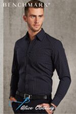 M7222 - Mens Pin Stripe Long Sleeve Shirt