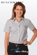 M8211 Ladies Fine Stripe Short Sleeve Shirt - Alice Clothing M8211 Ladies Fine Stripe Short Sleeve Shirt