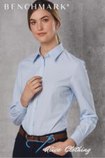 M8212 - Ladies Fine Stripe Long Sleeve Shirt - Alice Clothing M8212 - Ladies Fine Stripe Long Sleeve Shirt