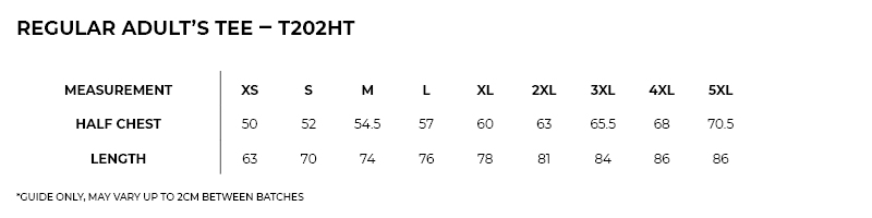 t202ht sizeguide t202ht sizeguide