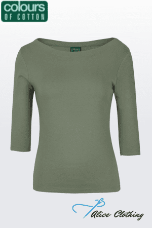 C of C Ladies ¾ Sleeve Boat Neck Tee 1BT3
