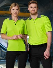 AIW Unisex HiVis Bamboo Charcoal Vented S/S Polo | SW79