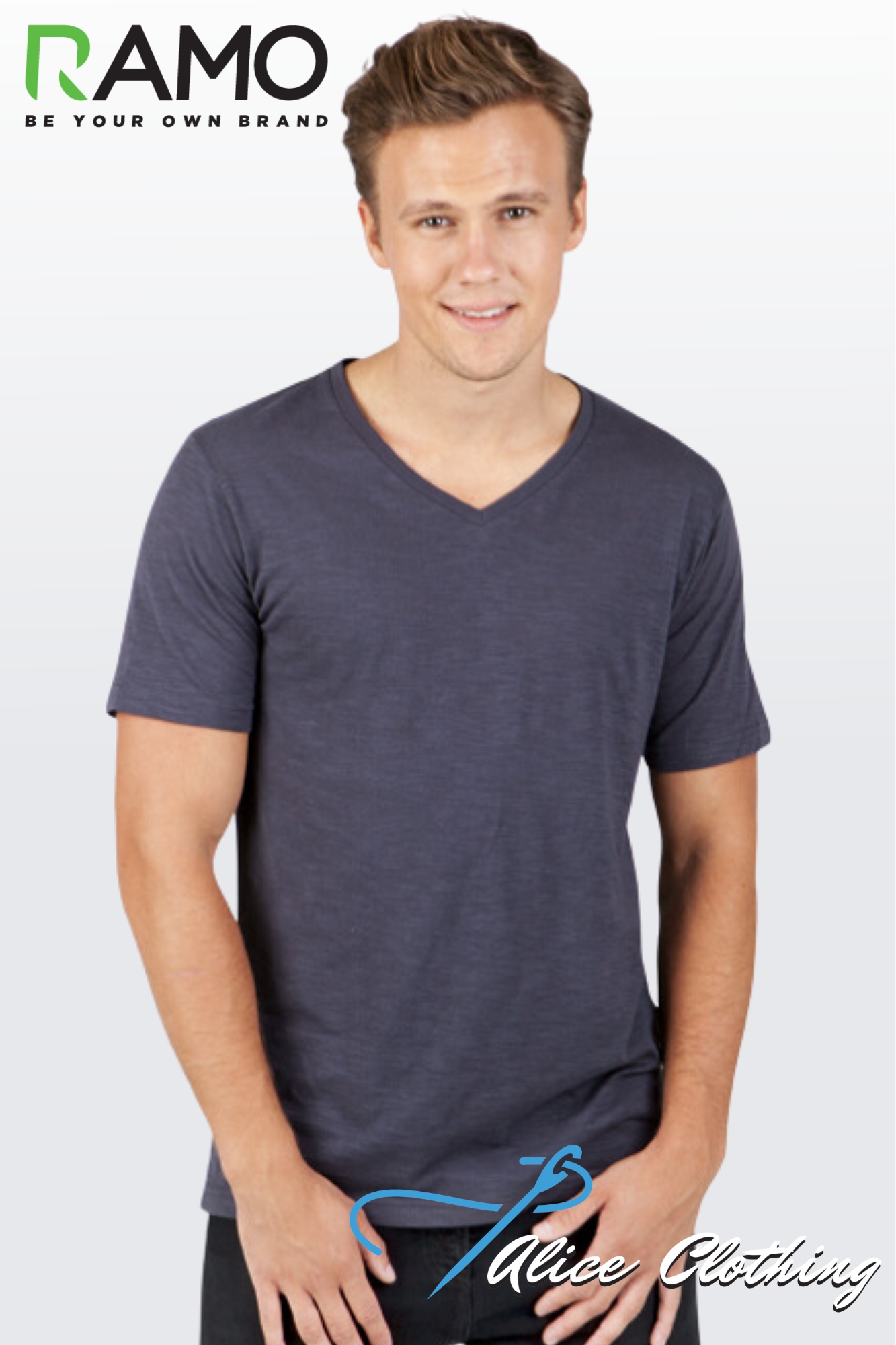 Ramo Mens Marl V-neck T-shirt (T903TV) – Uniform Wholesalers
