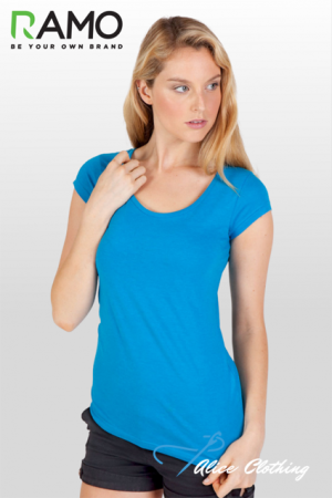 T938LD RAMO Womens Marl Scoop Neck Tee
