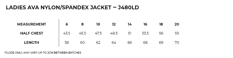 j480ld sizeguide