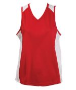 red white Olympikool Lady Singlets