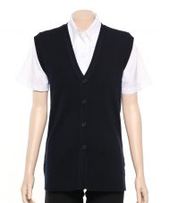 LSJ Ladies Wool/Acrylic Long Line Button Through Vest | WBV2