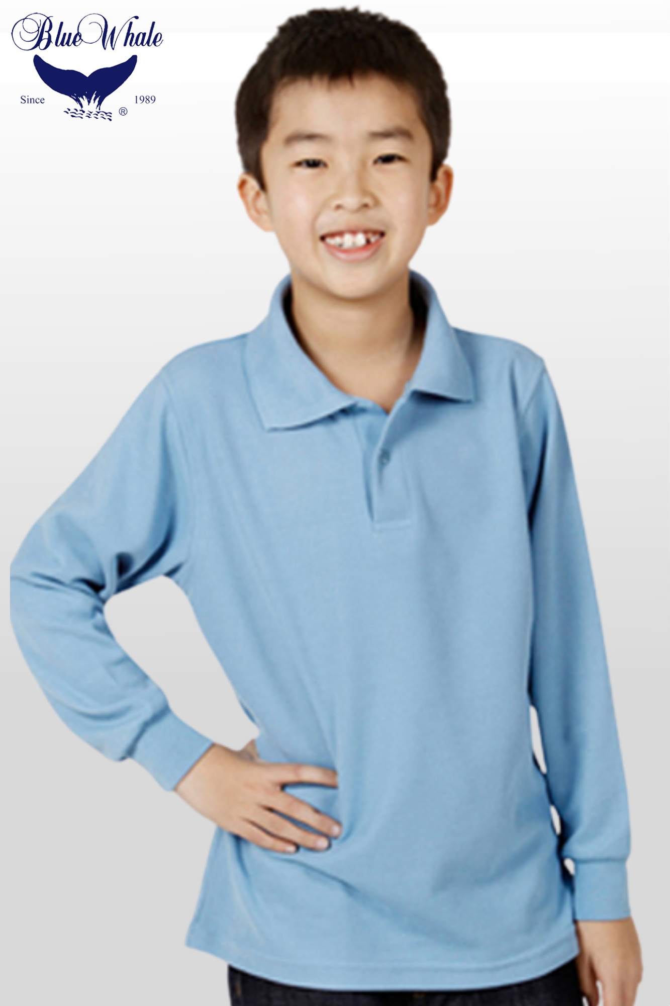 Blue Whale Kids Premium L/S Pique Polo 
