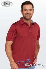1064 Stencil Kahve Mens Short Sleeve Polo