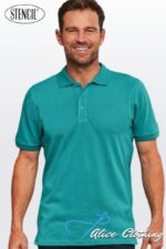 1065 Stencil Oceanic Mens Short Sleeve Polo