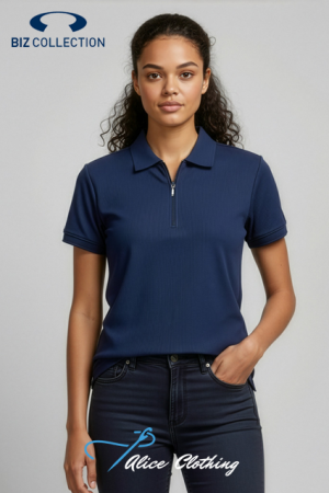 P3325 Biz Womens Micro Waffle Polo