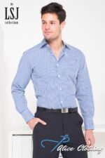 2022L-GI Mens Euro Cut Gingham Shirt